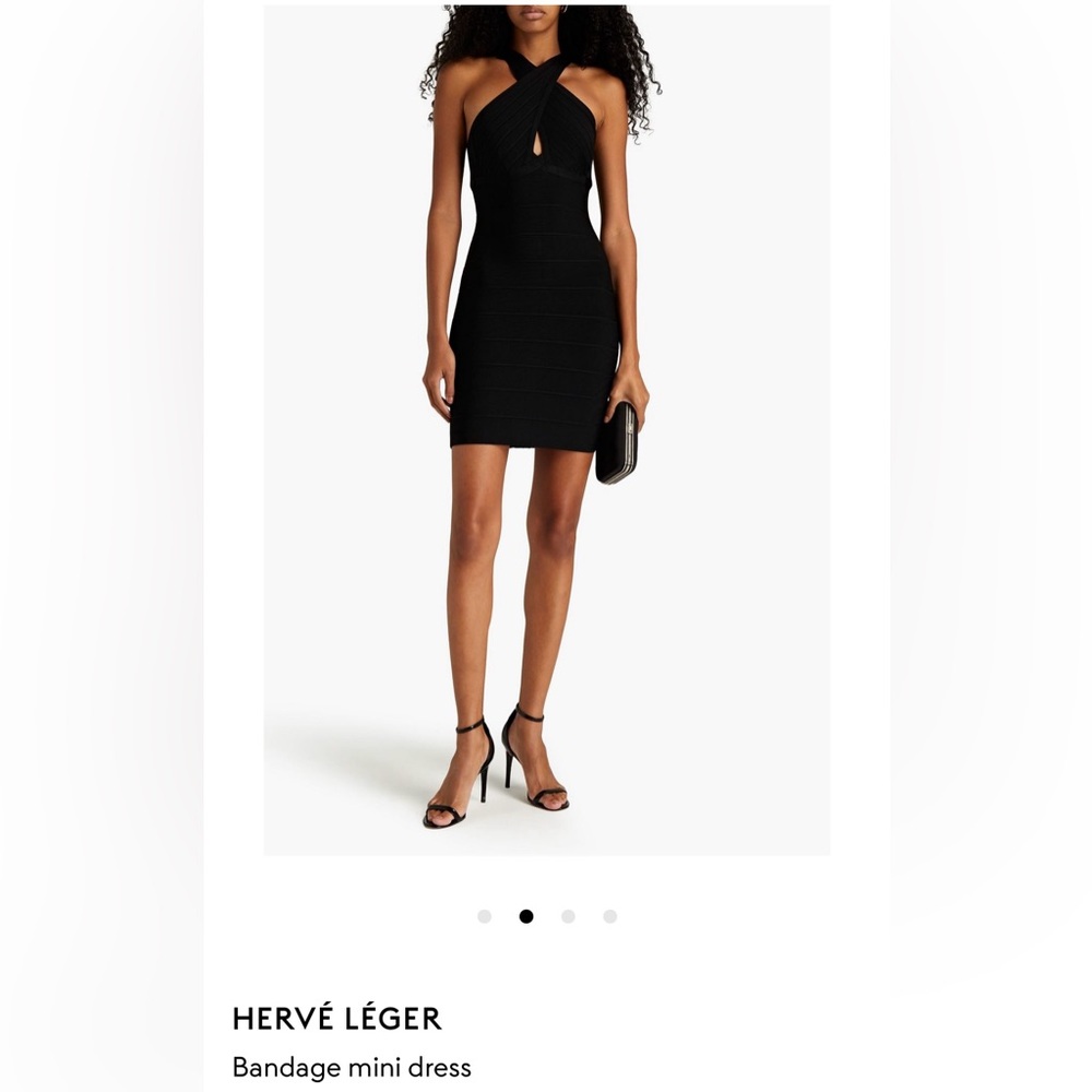 NWT Herve Leger Black Mini Dress